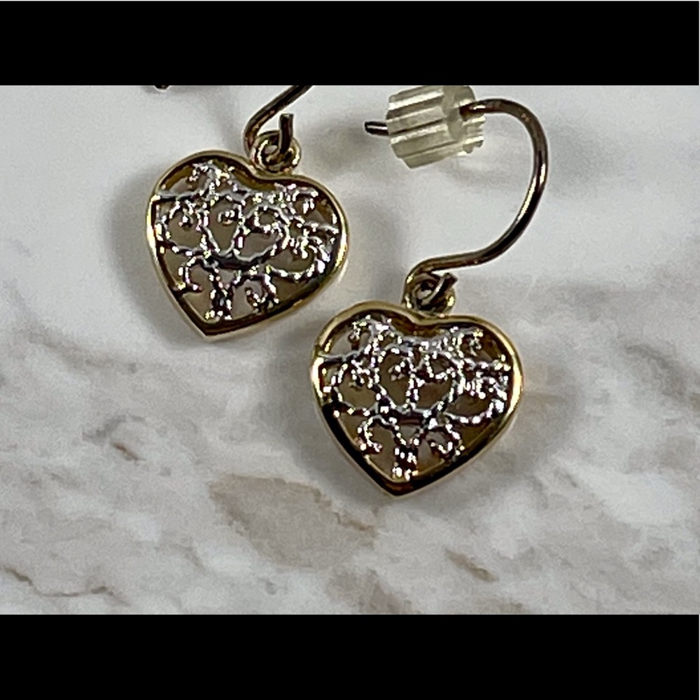 Elegant Gold Heart Earrings